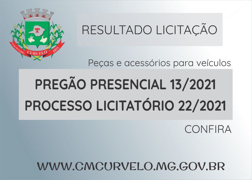 RESULTADO - PREGÃO PRESENCIAL Nº 13/2021 - PEÇAS E ACESSÓRIOS VEICULAR