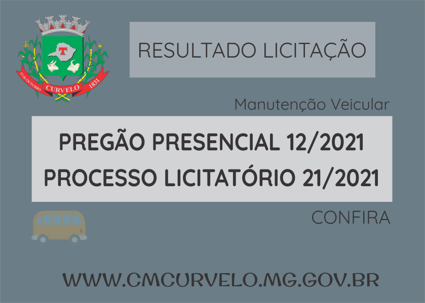 RESULTADO - PREGÃO PRESENCIAL 12/2021 - MANUTENÇÃO VEICULAR