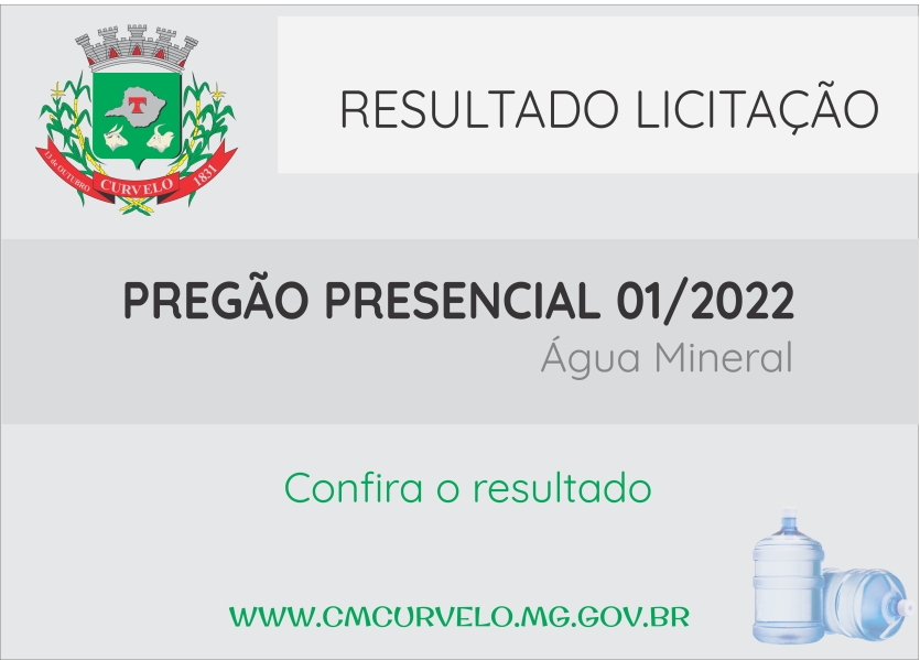 RESULTADO DE LICITAÇÃO - PREGÃO PRESENCIAL 01/2022 - ÁGUA MINERAL