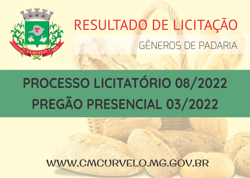 RESULTADO - PREGÃO PRESENCIAL 03/2022 - GÊNEROS DE PADARIA
