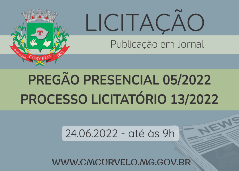 LICITAÇÃO - PREGÃO PRESENCIAL 05/2022 - PUBLICAÇÃO EM JORNAL