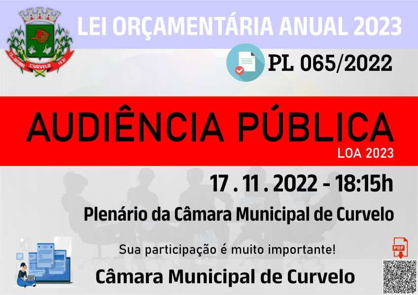 CONVOCAÇÃO - AUDIÊNCIA PÚBLICA - PL 065/2022 - LOA 2023