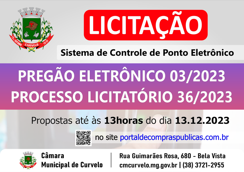 LICITAÇÃO - PREGÃO ELETRÔNICO 03/2023 - CONTROLE DE PONTO ELETRÔNICO
