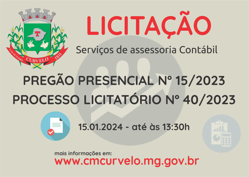 LICITAÇÃO - PREGÃO PRESENCIAL 15/2023 - ASSESSORIA CONTÁBIL PARA A CÂMARA MUNICIPAL